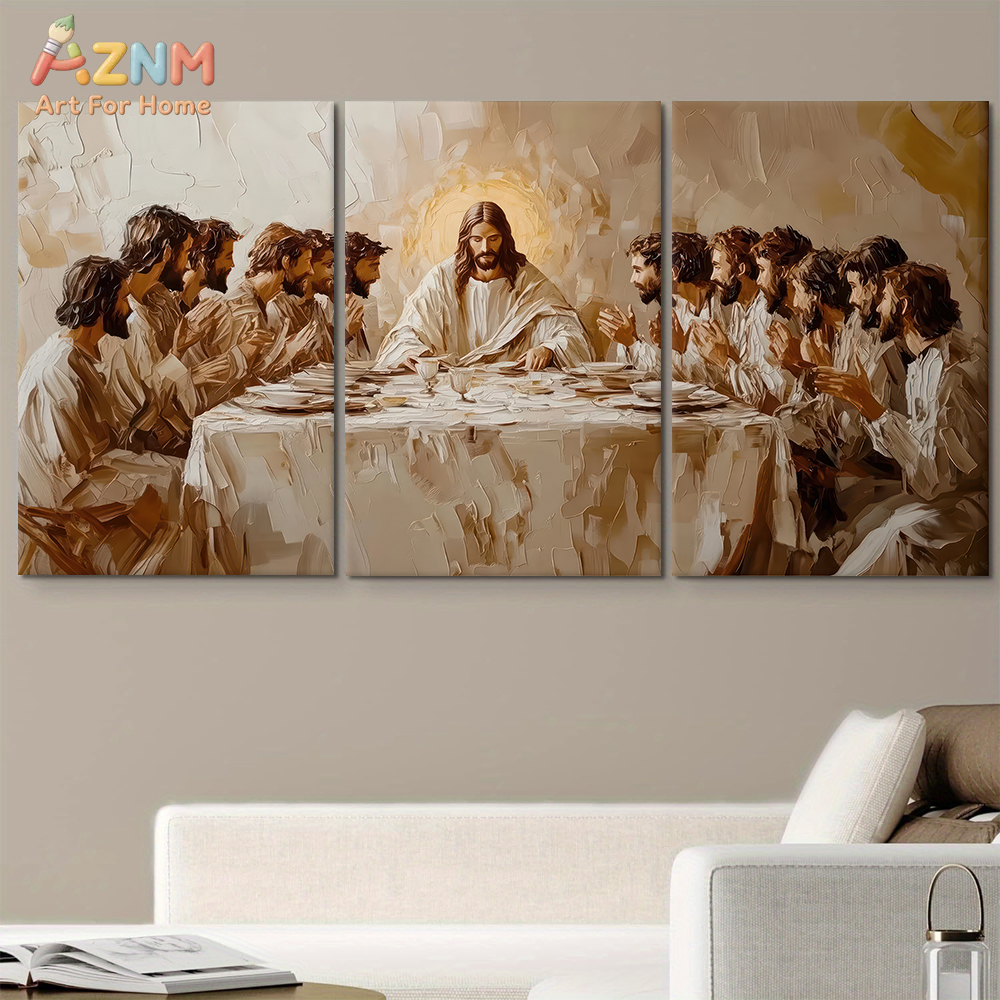 Photography By - 3PCS The Last Supper Abstract Oil