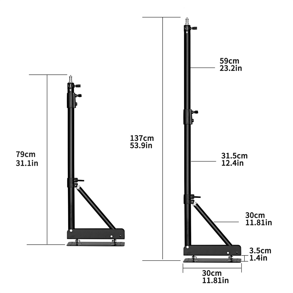 100/135/ 170cm Wall Mounting T - đánh giá và giá Strobe Light Studio