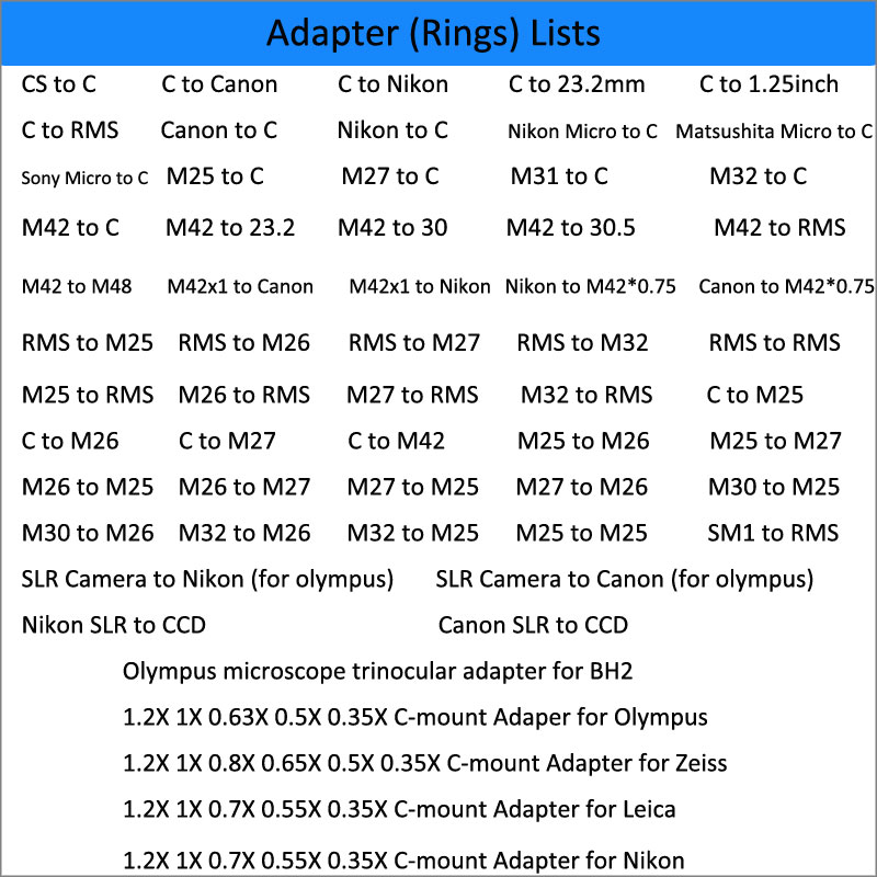 RMS to C Mount Microscope Came - đánh giá và giá Lens Adapter Ring