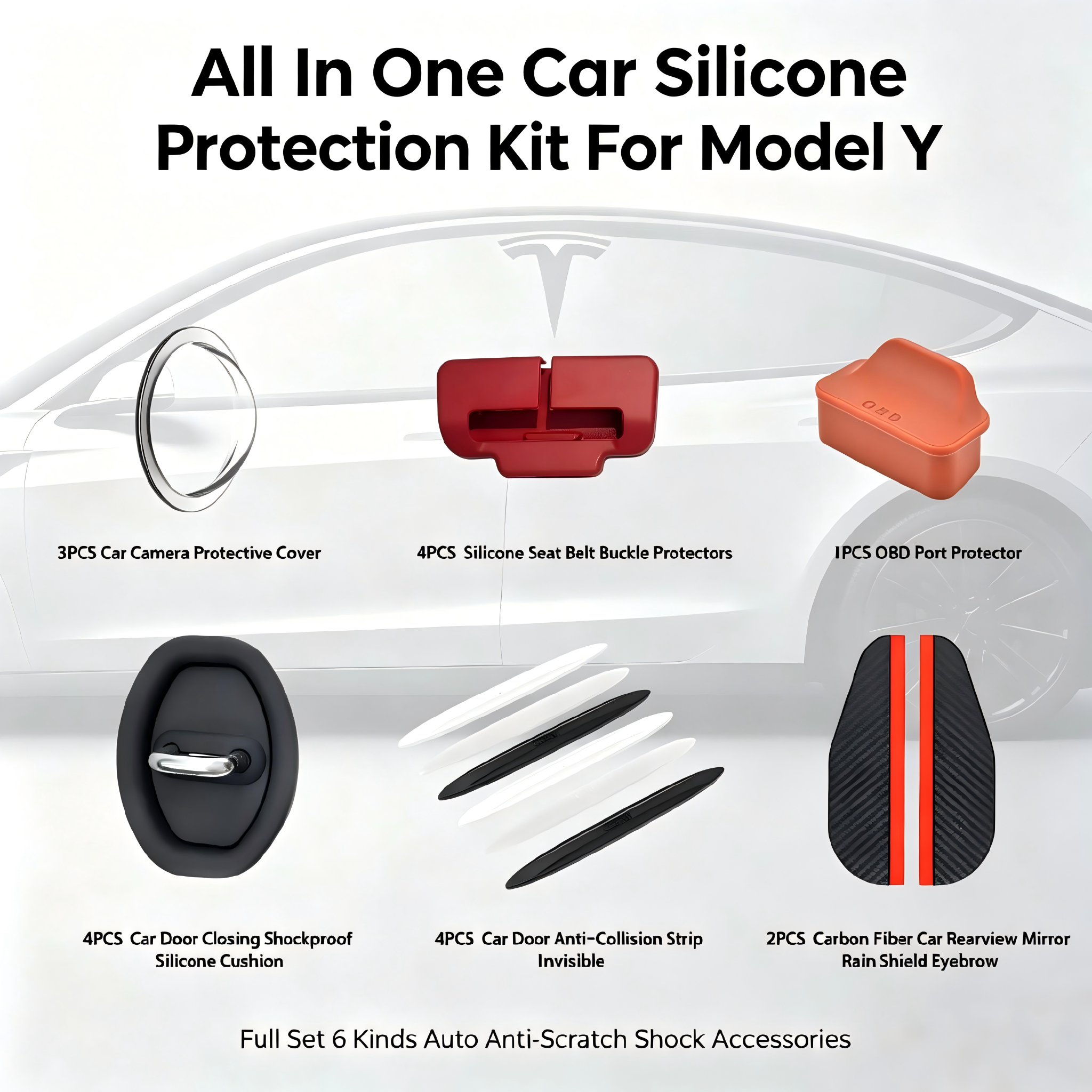 6 In 1 18Pcs Model Y Silicone  - đánh giá và giá Camera Rain Cover