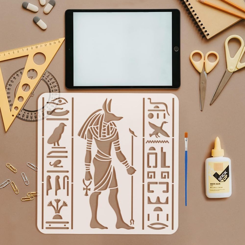 4 PCS Egyptian Symbols Stencil - đánh giá và giá Photography Technique