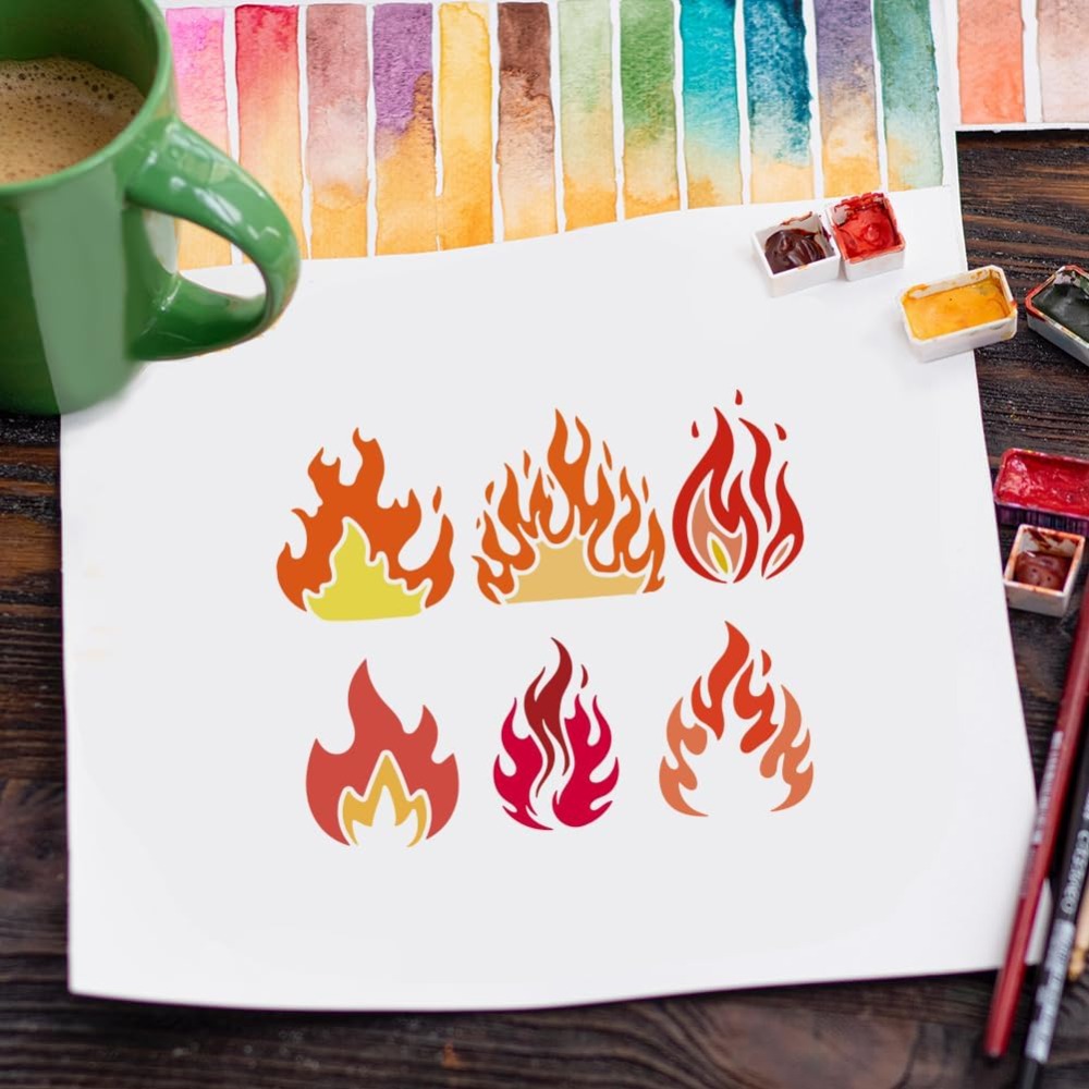 12PCS Flame Painting Stencil w - đánh giá và giá Photography Technique