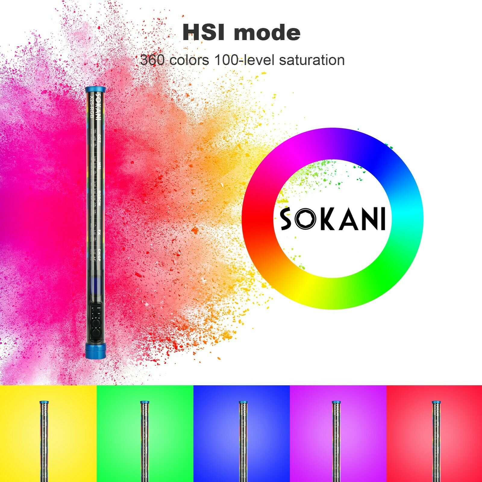 Sokani X25 RGB LED Video Light - đánh giá và giá Strobe Light Studio