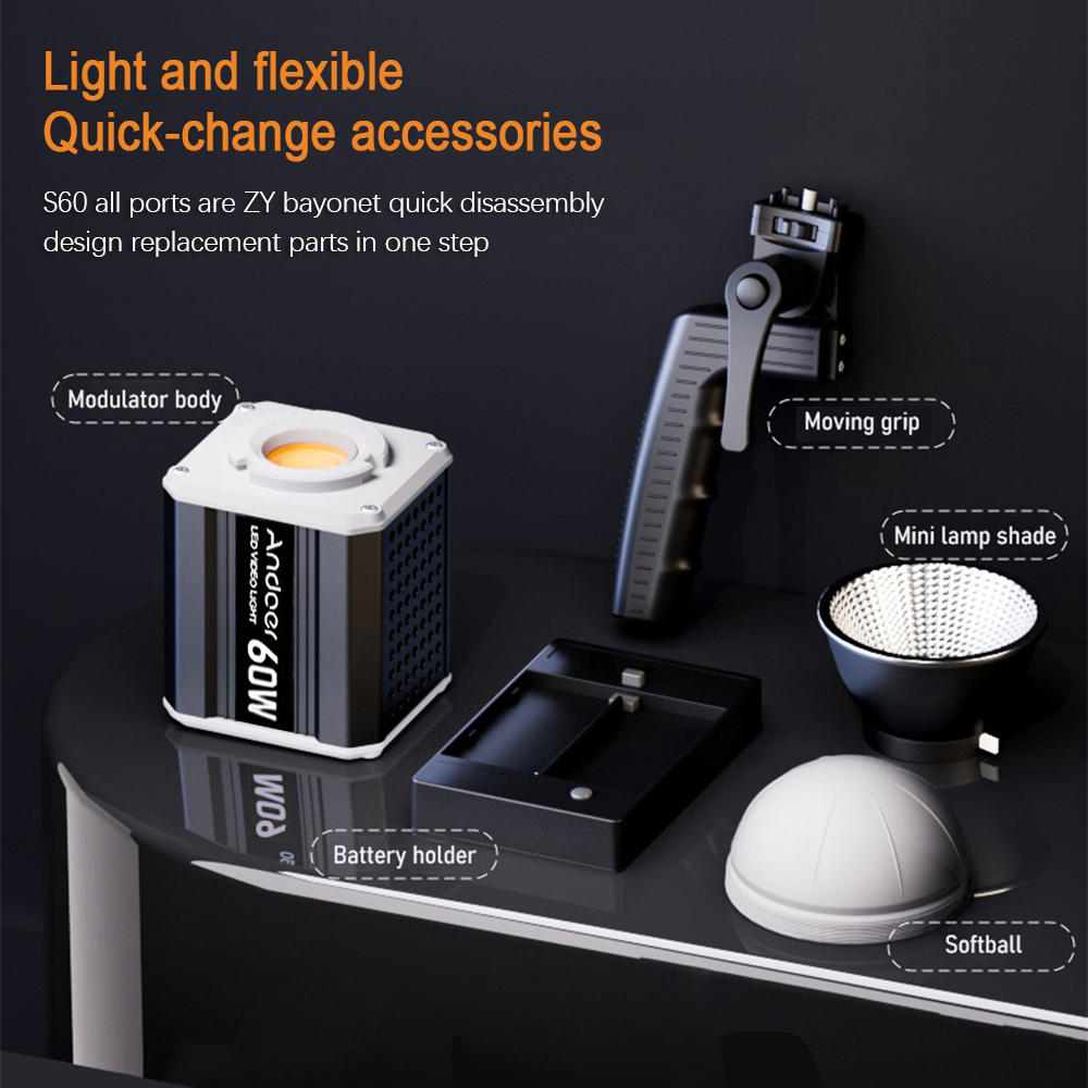 Andoer Tri-Color LED 60W COB P - đánh giá và giá Strobe Light Studio