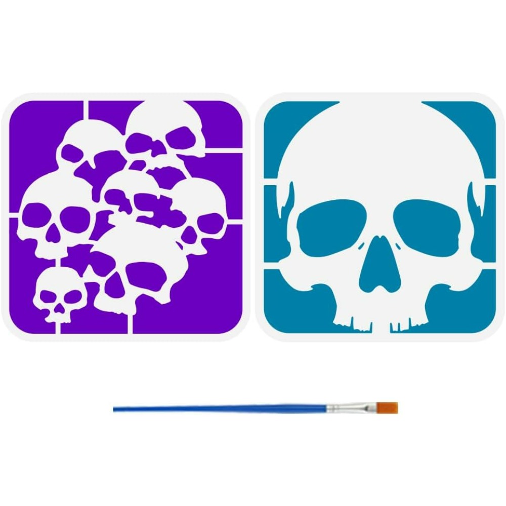 2 Pcs Skull Pattern Stencils w - đánh giá và giá Photography Technique
